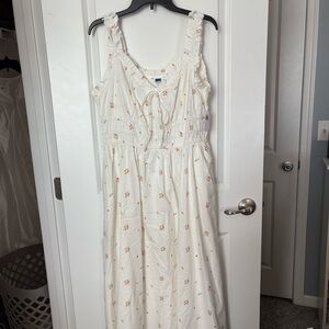 Old Navy Ivory Floral Midi  Dress